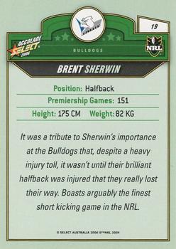 2006 Select Accolade #19 Brent Sherwin Back